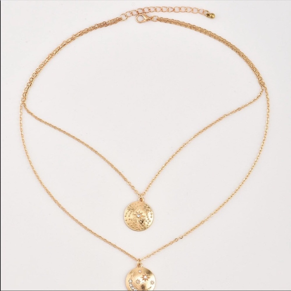 1 left! Double Layer Medallion Necklace - Picture 4 of 7